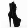Pleaser FLAMINGO-1045VEL Black Velvet Ankle Boots