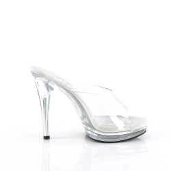 Fabulicious GLORY-501 Transparent High Heeled Mules