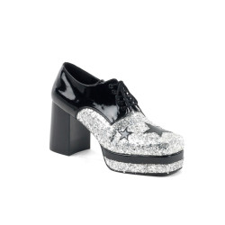 Funtasma ROCK-02 Black Silver Glitter 70s Disco Shoes Men