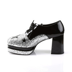 Funtasma ROCK-02 Black Silver Glitter 70s Disco Shoes Men