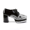 Funtasma ROCK-02 Black Silver Glitter 70s Disco Shoes Men