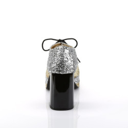 Funtasma ROCK-02 Silver Gold Glitter 70s Disco Shoes Men