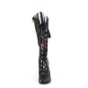 Demonia GLAM-243 Black Red Vegan Knee High Boots