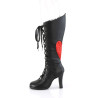 Demonia GLAM-243 Black Red Vegan Knee High Boots