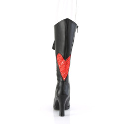 Demonia GLAM-243 Black Red Vegan Knee High Boots