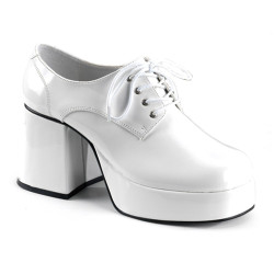 Funtasma JAZZ-02 White Patent 70s Disco Shoes Men
