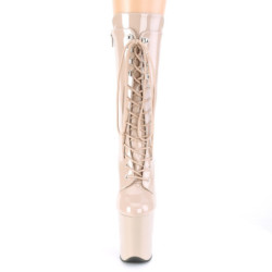 Pleaser FLAMINGO-1050 Nude Patent Women's Ankle Boots