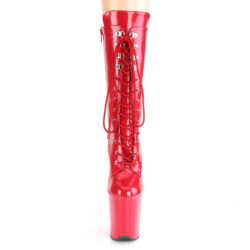 Pleaser FLAMINGO-1050 Red Patent Ankle High Boots Women