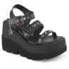 Demonia SHAKER-13 Black Vegan Platform Wedge Sandals