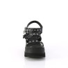 Demonia SHAKER-13 Black Vegan Platform Wedge Sandals