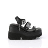 Demonia SHAKER-13 Black Vegan Platform Wedge Sandals