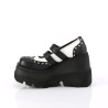 Demonia SHAKER-27 Black White Platform Wedge Pumps
