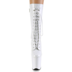 Pleaser FLAMINGO-1050 White Patent Women Ankle Boots