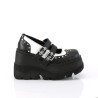 Demonia SHAKER-27 Black White Platform Wedge Pumps