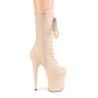 Pleaser FLAMINGO-1050FS Beige Vegan Suede Ankle Boots