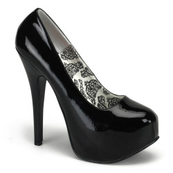 Pleaser Pink Label TEEZE-06W Black Patent Pumps Men