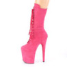 Pleaser FLAMINGO-1050FS Pink Vegan Suede Ankle Boots