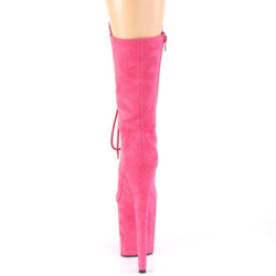 Pleaser FLAMINGO-1050FS Pink Vegan Suede Ankle Boots