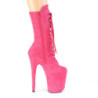 Pleaser FLAMINGO-1050FS Pink Vegan Suede Ankle Boots