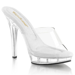 Fabulicious LIP-101 Transparent High Heeled Mules