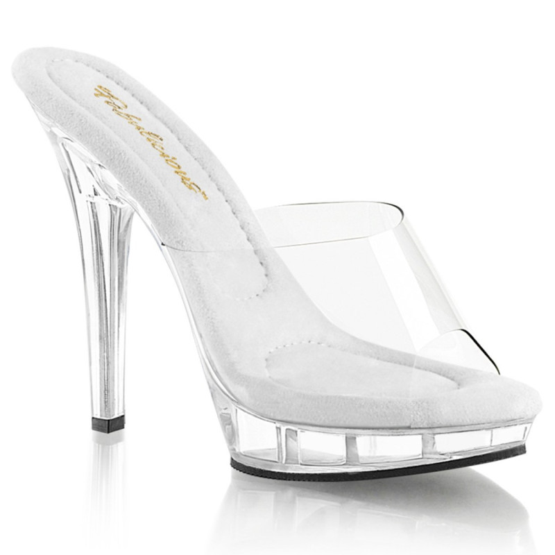 Fabulicious LIP-101 Transparent High Heeled Mules Fabulicious LIP-101 Transparent High Heeled Mules