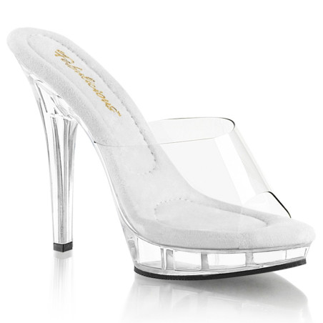 Fabulicious LIP-101 Transparent High Heeled Mules