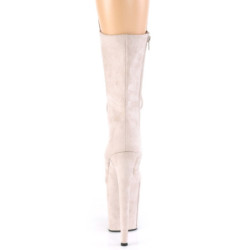 Pleaser FLAMINGO-1050FS Nude Vegan Suede Ankle Boots