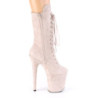 Pleaser FLAMINGO-1050FS Nude Vegan Suede Ankle Boots