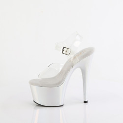 Pleaser ADORE-708LQ Silver Hologram Platform High Heels
