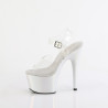 Pleaser ADORE-708LQ Silver Hologram Platform High Heels