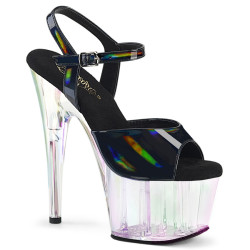 Pleaser ADORE-709HT Black Hologram High Heeled Sandals