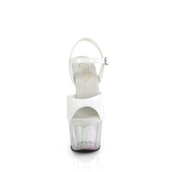 Pleaser ADORE-709HT White Hologram High Heeled Sandals