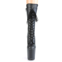Pleaser FLAMINGO-1050WR Black Vegan Leather Ankle Boots
