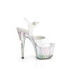 Pleaser ADORE-709HT White Hologram High Heeled Sandals