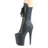 Pleaser FLAMINGO-1050WR Black Vegan Leather Ankle Boots