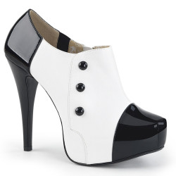 Pleaser Pink Label CHLOE-11 Black White Heels Men