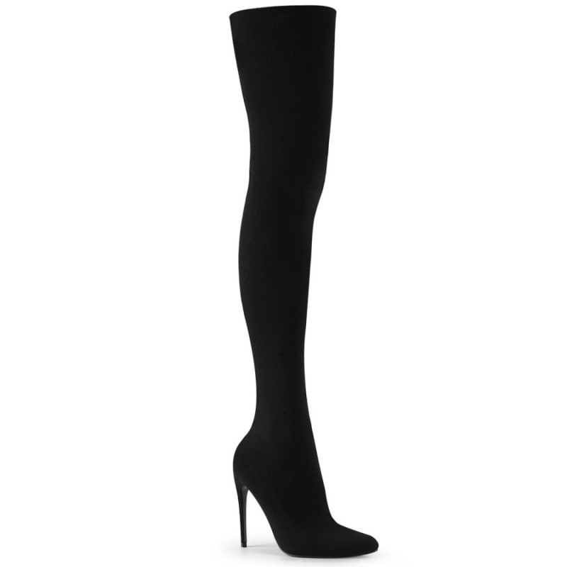 Pleaser COURTLY-3005 Stretch Pull-On Thigh High Boot