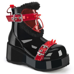 Demonia CUBBY-57 Black Red Women Platform Boots