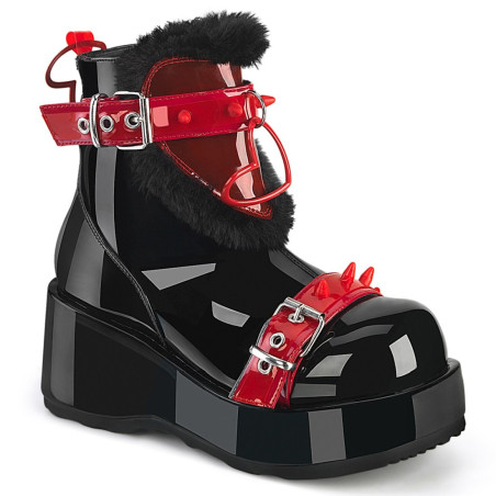 Demonia CUBBY-57 Black Red Women Platform Boots