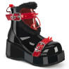 Demonia CUBBY-57 Black Red Women Platform Boots