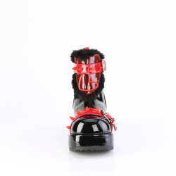 Demonia CUBBY-57 Black Red Women Platform Boots