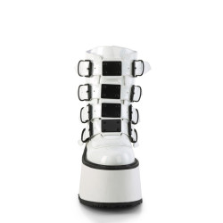 Demonia DAMNED-105 White Hologram Platform Boots