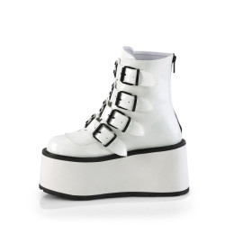 Demonia DAMNED-105 White Hologram Platform Boots