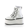 Demonia DAMNED-105 White Hologram Platform Boots