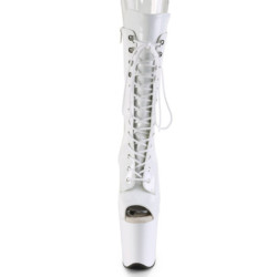 Pleaser FLAMINGO-1051 White Patent Women Ankle Boots