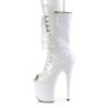 Pleaser FLAMINGO-1051 White Patent Women Ankle Boots