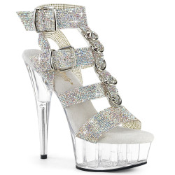 Pleaser DELIGHT-656RS T-Strap Buckle Heeled Sandals