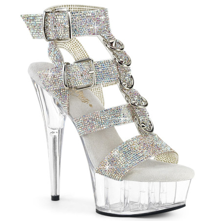 Pleaser DELIGHT-656RS T-Strap Buckle Heeled Sandals