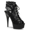 Pleaser DELIGHT-696LC Black Mesh Lace Ankle Boots