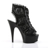 Pleaser DELIGHT-696LC Black Mesh Lace Ankle Boots